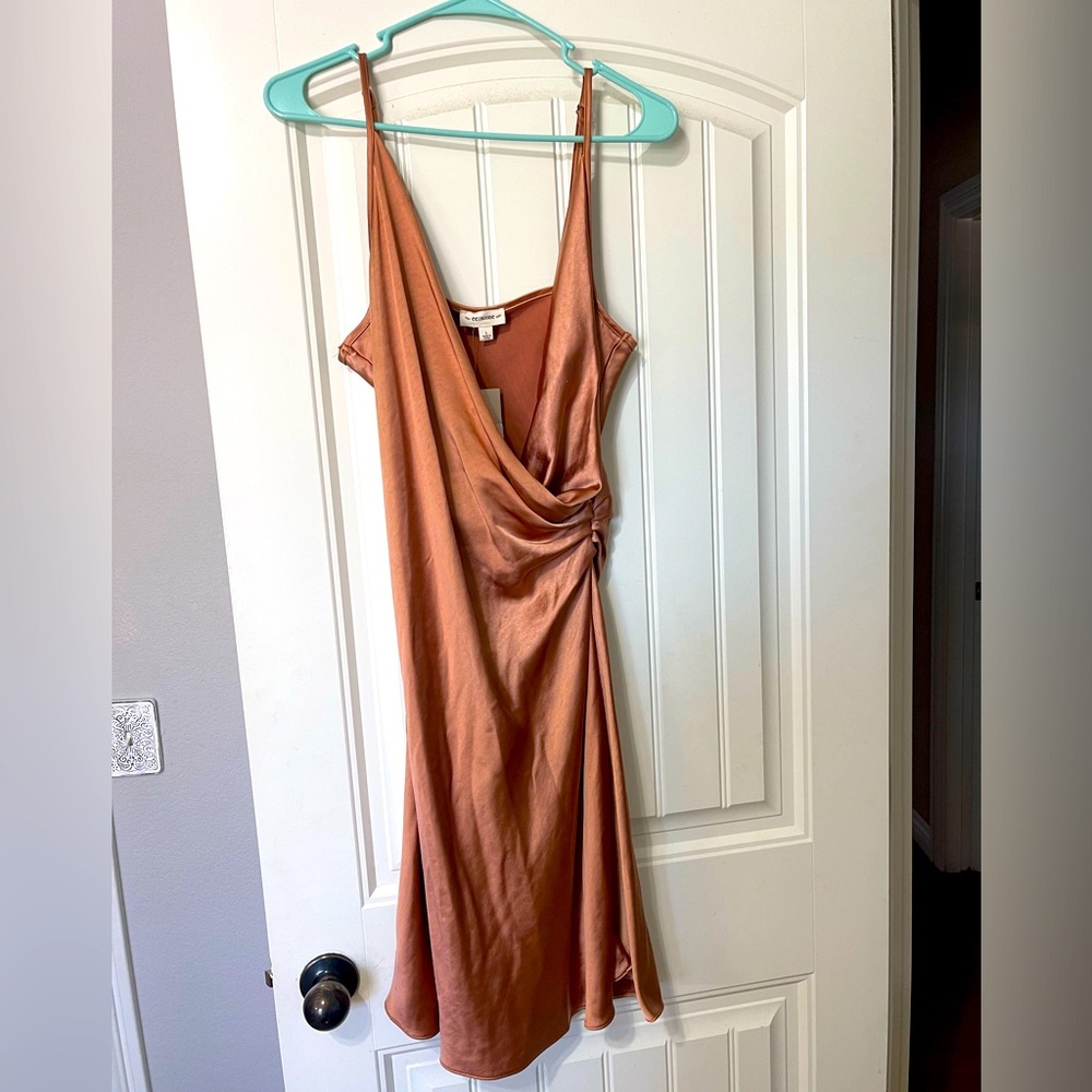Satin copper/bronze dress